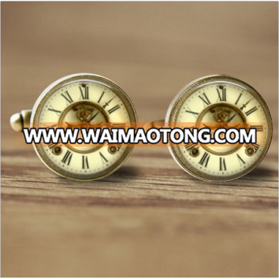 16mm Cuff Links Clock Cufflinks Mens Accessory Glass Cufflinks Picture