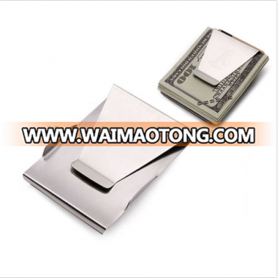 Quality Stainless Steel Double Sided Money Clip Credit Card Holder Wallet