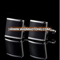 Men's Square Cufflinks Business Wedding Stainless Steel Gift Vintage Black