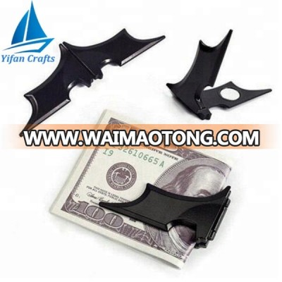 Factory wholesale Black Magnetic Folding stainless Money Clip Matte Batman clip money for men